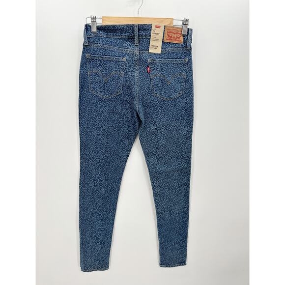 Levi's 711 Skinny Denim Jeans Animal Print Leopard Cotton Stretch Women 27 NWT - Picture 2 of 9